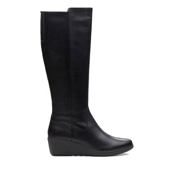 Clarks Womens Un Tallara Esa Knee High Boots Black | CA-6572319